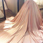 Ruffles Appliques Wrapped Chest Strapless Long Train Stain Prom Dresses