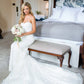 Luxury Strapless Sweetheart Trumpet Wedding Gowns,Sweep Train Appliques Low Back Wedding Dress