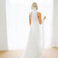 A Line Floor Length Sleeveless Sheer Back Appliques Side Slit Beach Wedding Dress OMW80 - Ombreprom
