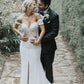 Off Shoulder Sweetheart A Line Wedding Dresses with Split