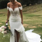 Off Shoulder Sweetheart A Line Wedding Dresses with Split