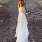 Elegant Mermaid Zipper Back Lace Tulle Long V Neck Wedding Dresses With Appliques