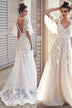 V Neck Appliques Strapless Ivory A Line Ivory Satin Wedding Gown