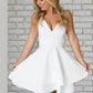 White Sweetheart Spaghetti Sleeveless Homecoming Dress,Short/Mid Prom Dress