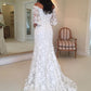 Classy Half Sleeve Off the Shoulder Lace Wedding Dress W297 - Ombreprom