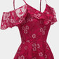 Spaghetti Straps Off the Shoulder Lace Homecoming Dresses