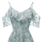 Spaghetti Straps Off the Shoulder Lace Homecoming Dresses