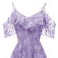 Spaghetti Straps Off the Shoulder Lace Homecoming Dresses