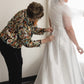 Simple Bateau Satin Sleeveless Wedding Dresses with Beading