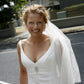 Simple Satin V Neck Wedding Dresses Sleeveless Bridal Gowns