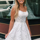 Spaghetti Straps Backless Lace Short Prom Dresses Homecoming Dresses