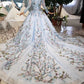 Stunning Long Sleeves Tulle Wedding Dresses with Embroidery Bridal Gown