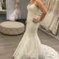 Sweetheart Sweep Train Mermaid Wedding Dresses with Beading