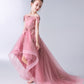 Gorgeous Off the Shoulder With Lace Appliques Sleeveless High Low Tulle Flower Girl Dresses