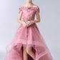 Gorgeous Off the Shoulder With Lace Appliques Sleeveless High Low Tulle Flower Girl Dresses