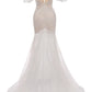 Spaghetti Straps Mermaid Long Lace Beach Wedding Dresses With Sleeves