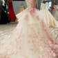 Chic Scoop Neck Beautiful Lace Up Back Princess Dresses Wedding Dresses