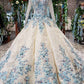 Newest Long Sleeves Ball Gown Wedding Dresses With Appliques