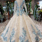 Newest Long Sleeves Ball Gown Wedding Dresses With Appliques