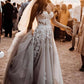Gorgeous Sweetheart Front Split Tulle Wedding Dresses With Appliques W0033