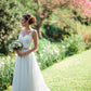 A Line Sweetheart Beach Wedding Gowns,Layers Tulle Floral Cheap Wedding Dress W100 - Ombreprom