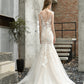 Charming Lace Sleeveless Mermaid Wedding Dresses