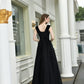 New Arrival Sleeveless Black Appliques Tulle Prom Dresses