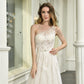 Elegant One Shoulder Sleeveless Tulle Appliques Wedding Dresses