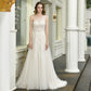Elegant One Shoulder Sleeveless Tulle Appliques Wedding Dresses S33393