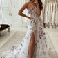 Elegant Sweetheart Front Split Party Dresses A-line Long Prom Dresses