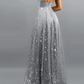 Glittering Gray A-Line V-Neck Sleeveless Split Engagement Prom Dresses