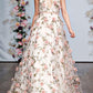 Chic A-line Spaghetti Straps 3D Floral Lace Long Prom Dresses