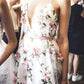 Chic A-line Spaghetti Straps 3D Floral Lace Long Prom Dresses