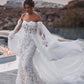 Charming Mermaid Strapless Lace Beach Wedding Dresses with Detachable Train