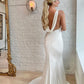 Elegant Mermaid Cowl Neck Satin Wedding Dresses