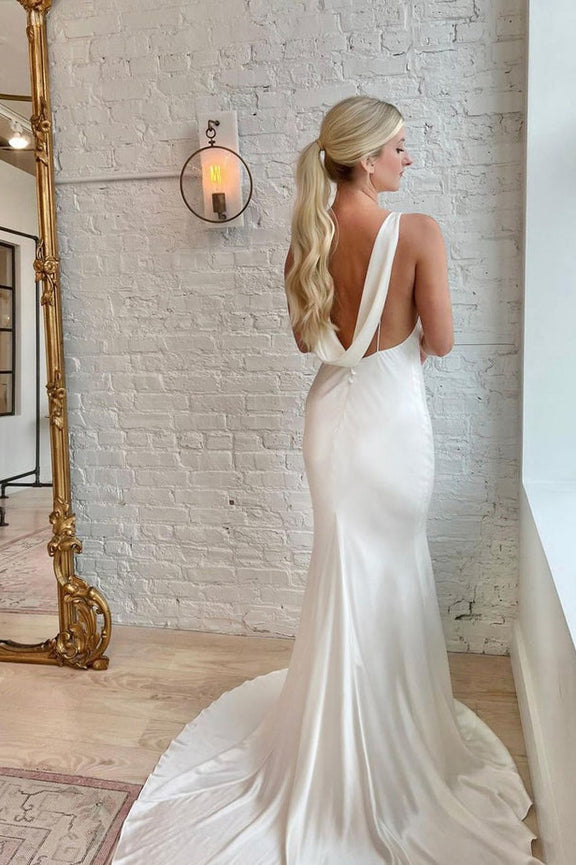 Tie Dye Cowl Neck Satin Halter Mermaid Maxi Dress