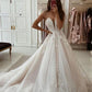 Charming A Line V Neck Tulle Wedding Dresses with Appliques