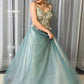 Dusty Sage Spagahetti Straps A-Line Beades Sweetheart Formal Evening Dresses Long Prom Dresses