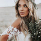 Charming Mermaid Off The Shoulder Short Sleeves Lace Appliques Vintage Wedding Dresses