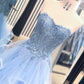 Gorgeous A Line Sweetheart Appliques Lace Prom Dresses with Ruffles