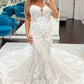 Elegant Mermaid Sweetheart Tulle Long Wedding Dresses with Appliques