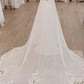Fairy A Line V Neck Chiffon Long Wedding Dresses with Appliques
