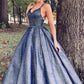 Unique Sleeveless A-line Spaghetti Straps Backless Long Prom Dress