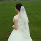 Charming Two-tier Lace Applique Edge Wedding Bridal Veil V17 - Ombreprom