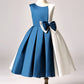 Cute Navy Blue and White Stitching Sleeveless Flower Girl Dresses