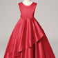 Burgundy Stain Sleeveless Ruffles Princess Gown Flower Girl Dresses