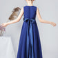 Dark Blue Sleeveless Chiffon Ruffles Flower Girl Dresses