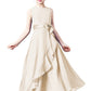 Dark Blue Sleeveless Chiffon Ruffles Flower Girl Dresses