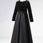 A Line Black Long Sleeves Beaded Flower Girl Dresses