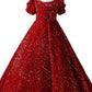 Pretty Short Sleeves Sequins Floor Length Princess Gown Flower Girl Dresses